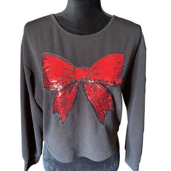 🎉2/20$ SHEIN red sequinned bow top♥️ - Picture 1 of 7
